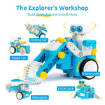 Load image into Gallery viewer, WhalesBot C3 Pro 12-in-1 Remote Control & Coding Robot Kit for Kids 4+, Advanced Smart Panel & Cards Programming, Educational STEM Toy, Block Building Set with Controller & Motor for Kids 4-6, 5-7