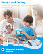 Load image into Gallery viewer, WhalesBot A1 Coding Toy for Kids, Building Block Robot, Fun STEM Toy with Magnetic Controller and Sensor Blocks, Screen-Free Coding with 3 Guide Books for Kids 3-6