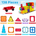 Load image into Gallery viewer, Ryoichi 138PCS Magnetic Building Tiles Set with 2 Cars, STEM Educational Construction Blocks & Montessori Learning Toys for Kids Ages 3-9+ Years