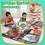 Load image into Gallery viewer, SKTMYY Magnetic Tiles Road Set with Pullback Car, Magnetic Tiles for Kids Ages 3-5 4-8, Magnet Building Tile for Toddler Kids Boys Girls, Creative STEM Building Toy & Learning Educational Magnet Toys