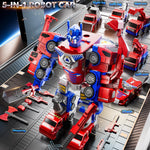 Load image into Gallery viewer, MSKOLER Robot Toys for Kids 3-5 Magnet Transforming Robot 5-in-1 Educational Toys Easy DIY Assembling Vehicle Playsets for Boys and Girls (Red)