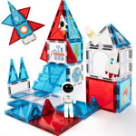 Load image into Gallery viewer, cossy Magnetic Tiles Space Set, Magnet Tiles with Astronaut, Magnetic Tiles for Kids Ages 4-8, STEM Toys, Magnet Blocks for Boys and Girls, Creative Building Toys, Space
