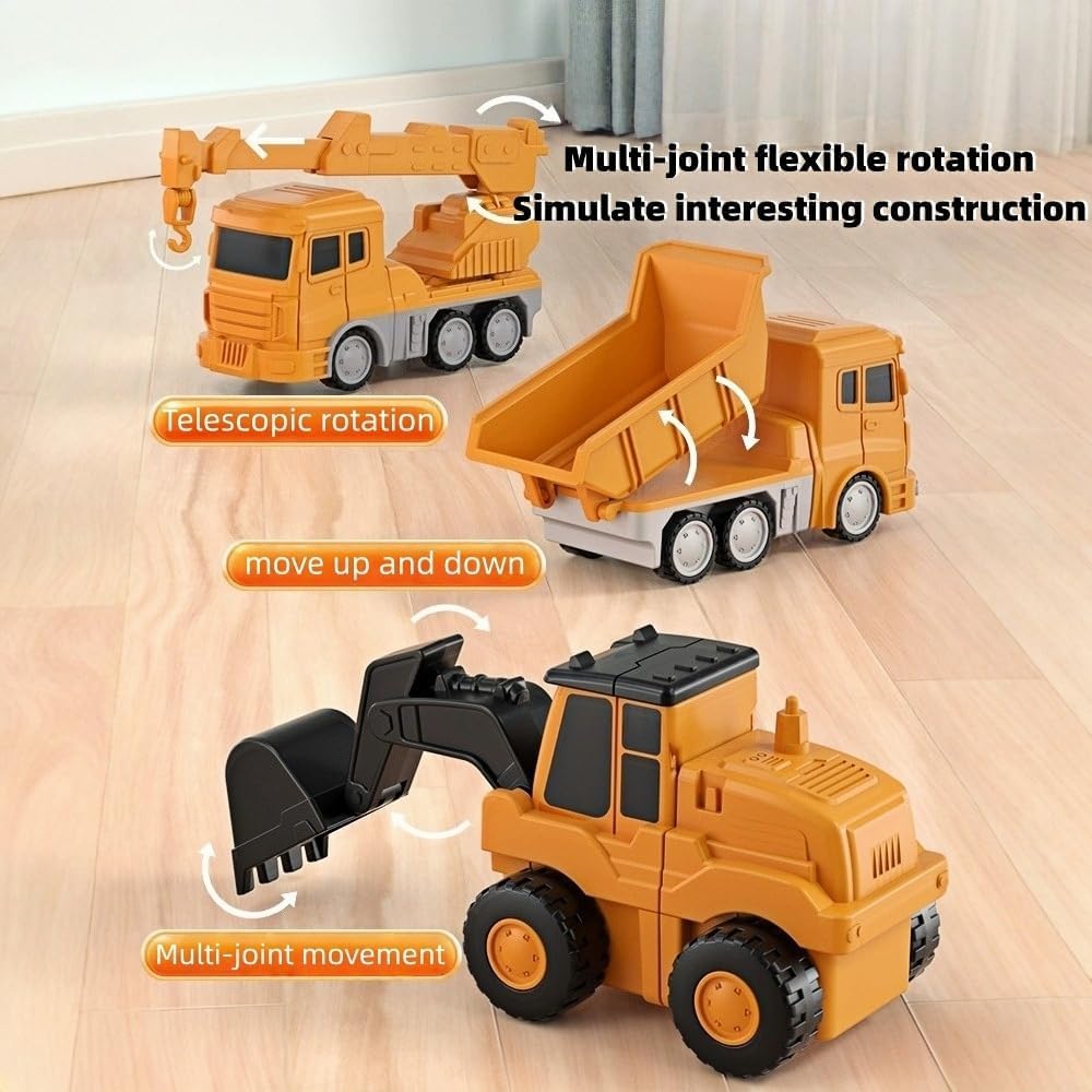 HOKITANS Smartoon Magnetic Robocar Set, 8/16/26/35PCS Kids Magnetic Toys, Magnetic Transform Engineering Car, Assembled Toys with Storage Box for Kids Age 3-8 Outdoor/Indoor Toys (1SET-35pcs)