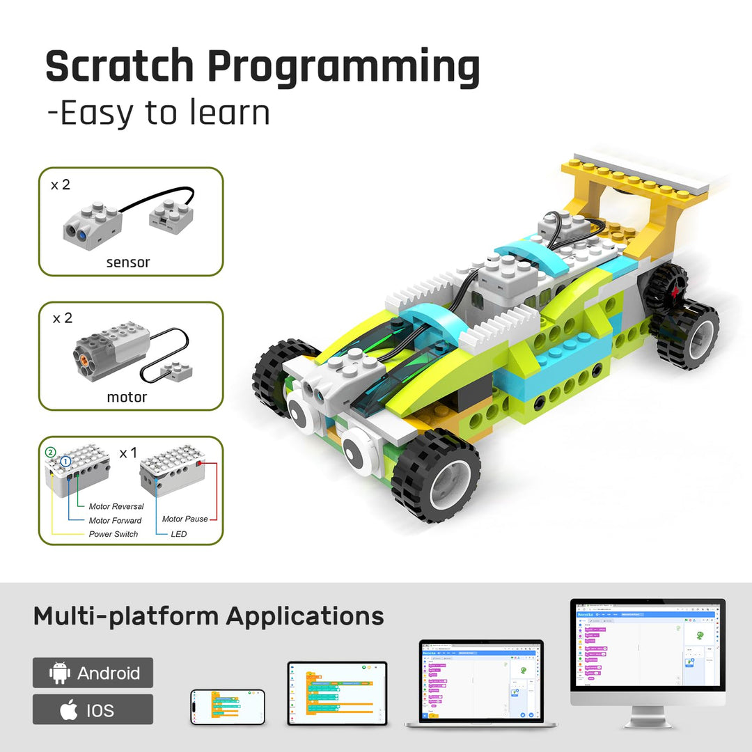 Coding Robot Kit for Kids Ages 6+, 200+ in 1 APP Control Dinosaur Robot Toy, Educational Scratch Program Robotic Kit with 47 Video Courses,Birthday Children's Day Gift for Boys Girls(600 Blocks)