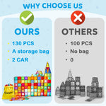 Load image into Gallery viewer, Ryoichi 138PCS Magnetic Building Tiles Set with 2 Cars, STEM Educational Construction Blocks &amp; Montessori Learning Toys for Kids Ages 3-9+ Years
