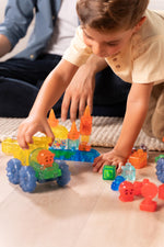 Load image into Gallery viewer, Jelly Blox Construction Dump Truck Set | 30 Pieces | Toddler &amp; Preschool Building Blocks Kids Can Squeeze, Stretch, Squish | MESH ACCREDITED | Safety Tested &amp; Ouch-Free | Sensory Play Toy Ages 2+
