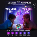 Load image into Gallery viewer, Xinbeiya Rechargeable Game Handheld Cube - 15 Fun Brain &amp; Memory Game with Score Screen - Christmas Easter Birthday Gifts for Boys Girls Ages 6-12+ Years Old - Toy Gift Idea for Kids Teens (Black)
