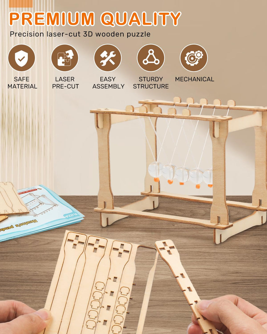 Poraxy 5 Set STEM Science Kits for Kids Age 8-12, Wooden Building STEM Projects 8-10, 3D Puzzles, Experiment Circuits Model, Toys for Ages 8-13, Gifts for Boys and Girls 6 7 8 9 10 11 12 13 Years Old