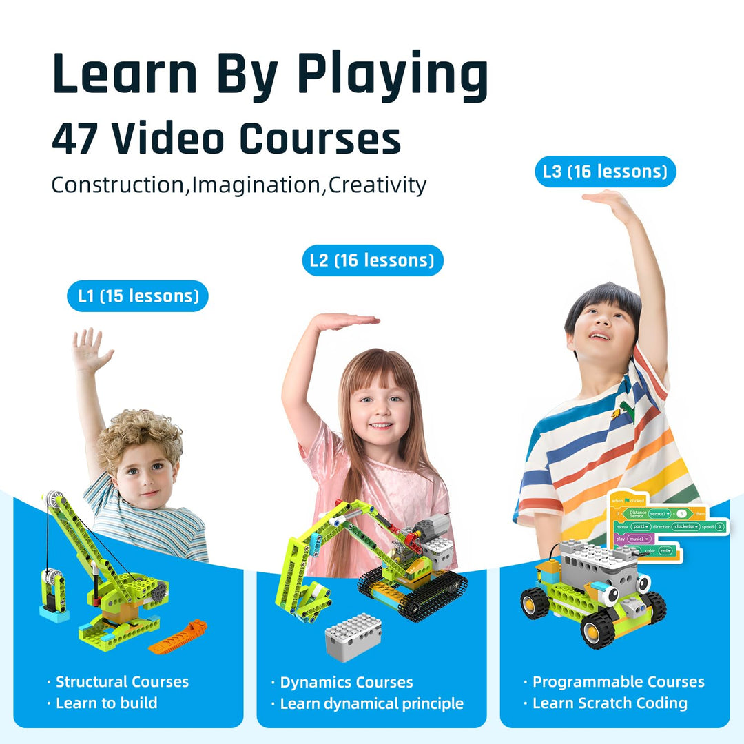 Coding Robot Kit for Kids Ages 6+, 200+ in 1 APP Control Dinosaur Robot Toy, Educational Scratch Program Robotic Kit with 47 Video Courses,Birthday Children's Day Gift for Boys Girls(600 Blocks)