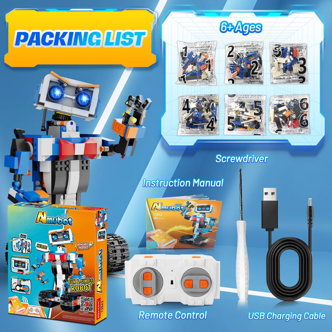 okk Robot Building Toys for Boys, STEM Projects for Kids Ages 8-12, Remote & APP Controlled Engineering Learning Educational Coding DIY Building Kit Rechargeable Robot Toy Gifts for Girls