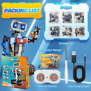 okk Robot Building Toys for Boys, STEM Projects for Kids Ages 8-12, Remote & APP Controlled Engineering Learning Educational Coding DIY Building Kit Rechargeable Robot Toy Gifts for Girls