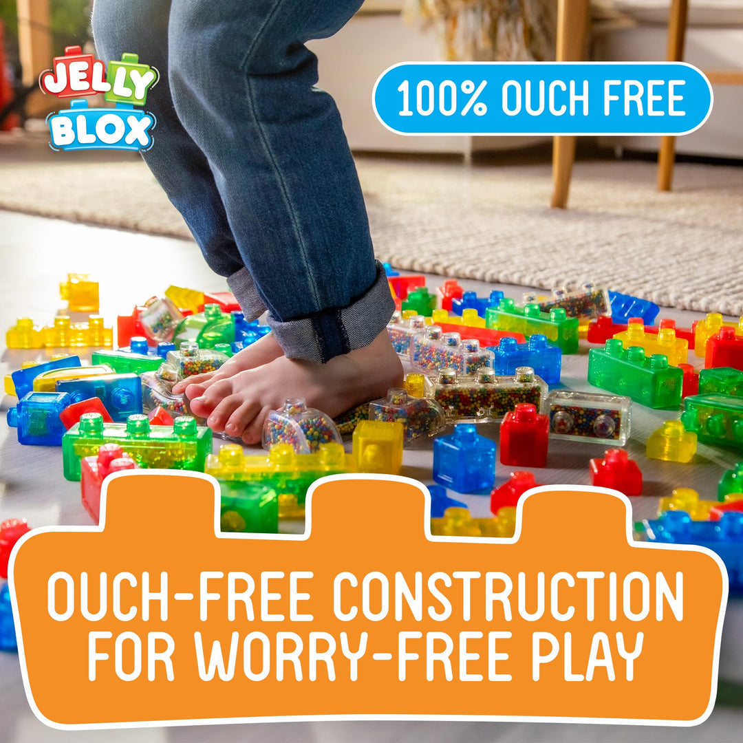Jelly Blox Construction Dump Truck Set | 30 Pieces | Toddler & Preschool Building Blocks Kids Can Squeeze, Stretch, Squish | MESH ACCREDITED | Safety Tested & Ouch-Free | Sensory Play Toy Ages 2+