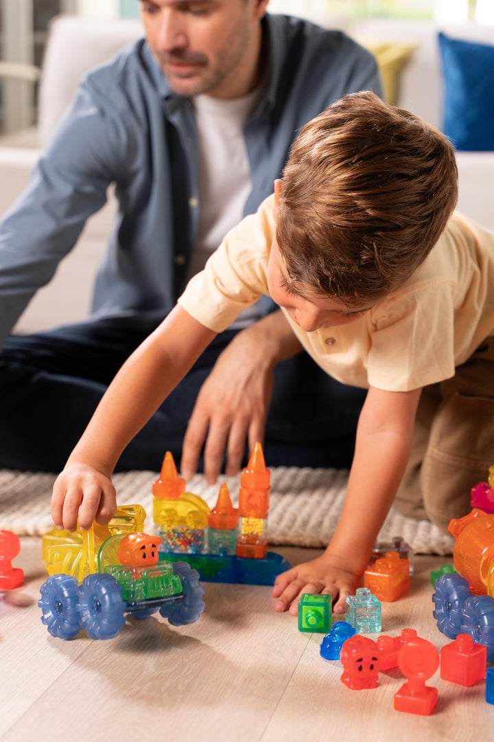 Jelly Blox Construction Dump Truck Set | 30 Pieces | Toddler & Preschool Building Blocks Kids Can Squeeze, Stretch, Squish | MESH ACCREDITED | Safety Tested & Ouch-Free | Sensory Play Toy Ages 2+