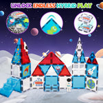 Load image into Gallery viewer, cossy Magnetic Tiles Space Set, Magnet Tiles with Astronaut, Magnetic Tiles for Kids Ages 4-8, STEM Toys, Magnet Blocks for Boys and Girls, Creative Building Toys, Space
