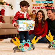 Crawling Crab Gear Set Toy - Tummy Time Musical Crab Toys Stacking & Building Blocks Educational STEM Game for Toddlers & Kids 3-5, 1 2 3 Yr Old Birthday Gift Christmas Stuff for 0-36 Month Boys Girls