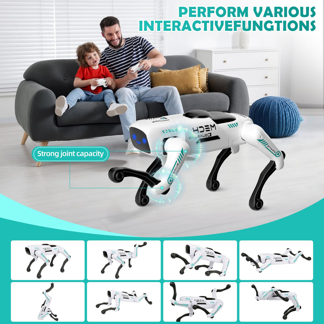 Dingdongwu Smart Robot Dog for Kids, STEM Learning Robotic Pet with Remote & APP Control, 30+ Actions, Programmable Toy, Gift for Boys Girls Age 6-12 (Compatible with iOS/Android)