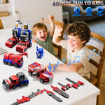 Load image into Gallery viewer, MSKOLER Robot Toys for Kids 3-5 Magnet Transforming Robot 5-in-1 Educational Toys Easy DIY Assembling Vehicle Playsets for Boys and Girls (Red)
